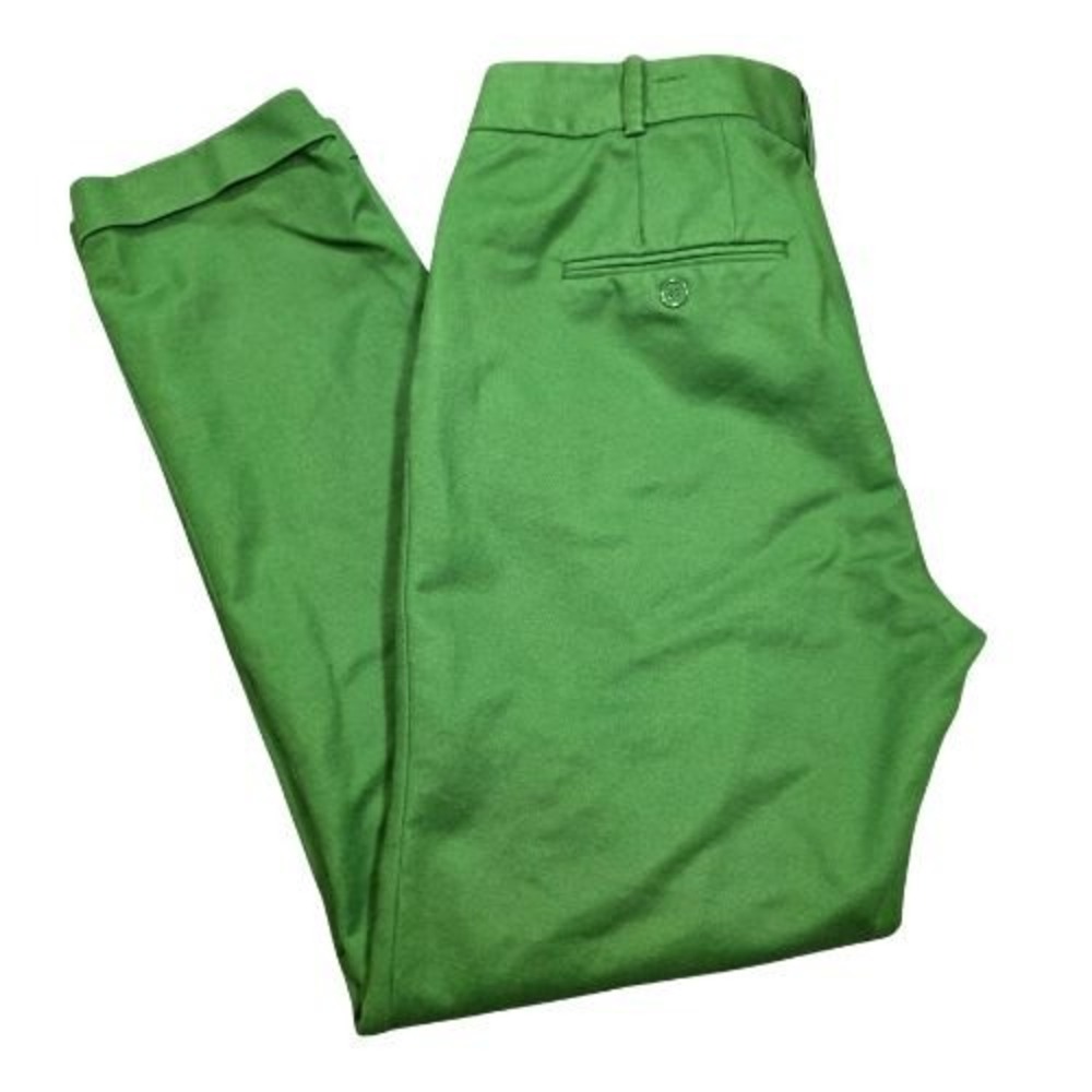 Zara Womens 6 Kelly Green Slim Ankle Trousers Mid Rise Work Pants Office Preppy